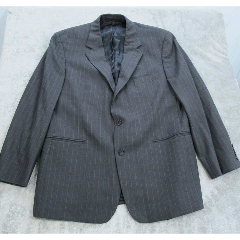 Brooks Brothers 346 Jacket Men's 45R Gray Striped Wool Blazer Sport Coat